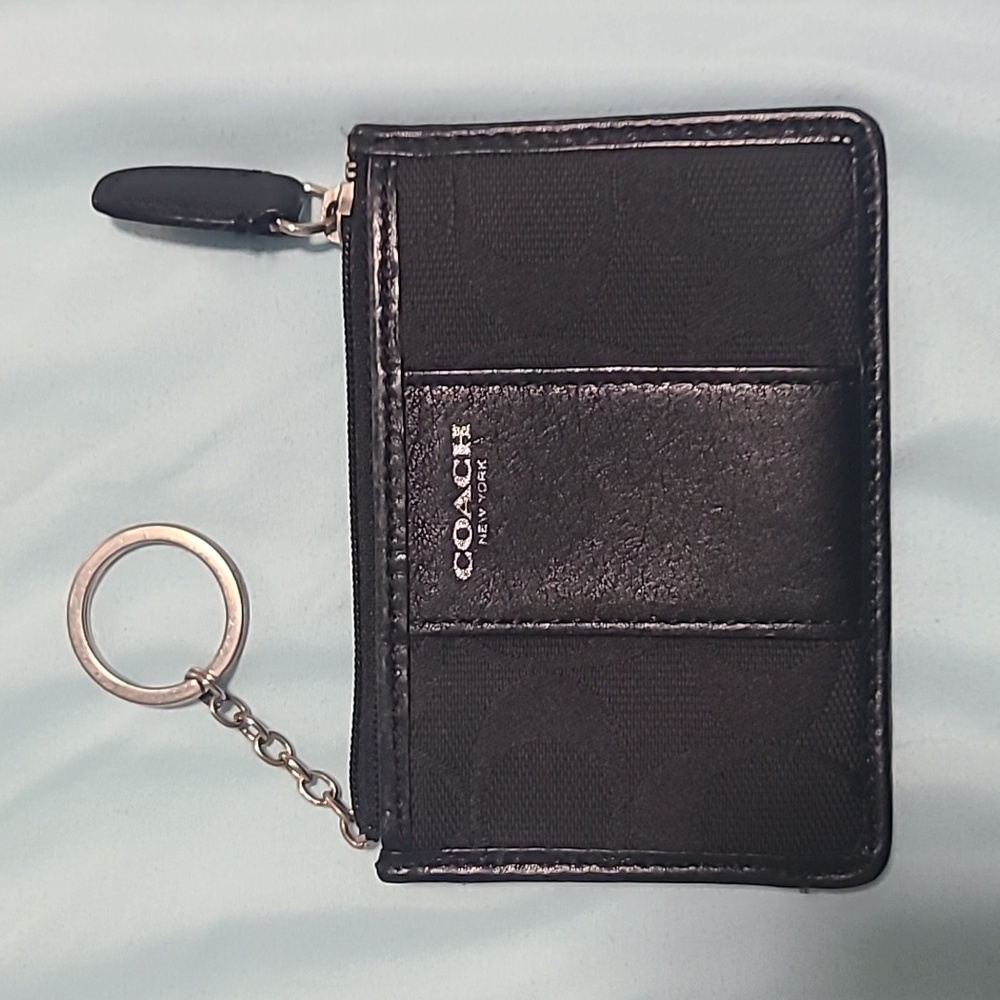 COACH Black Leather Wallet Small